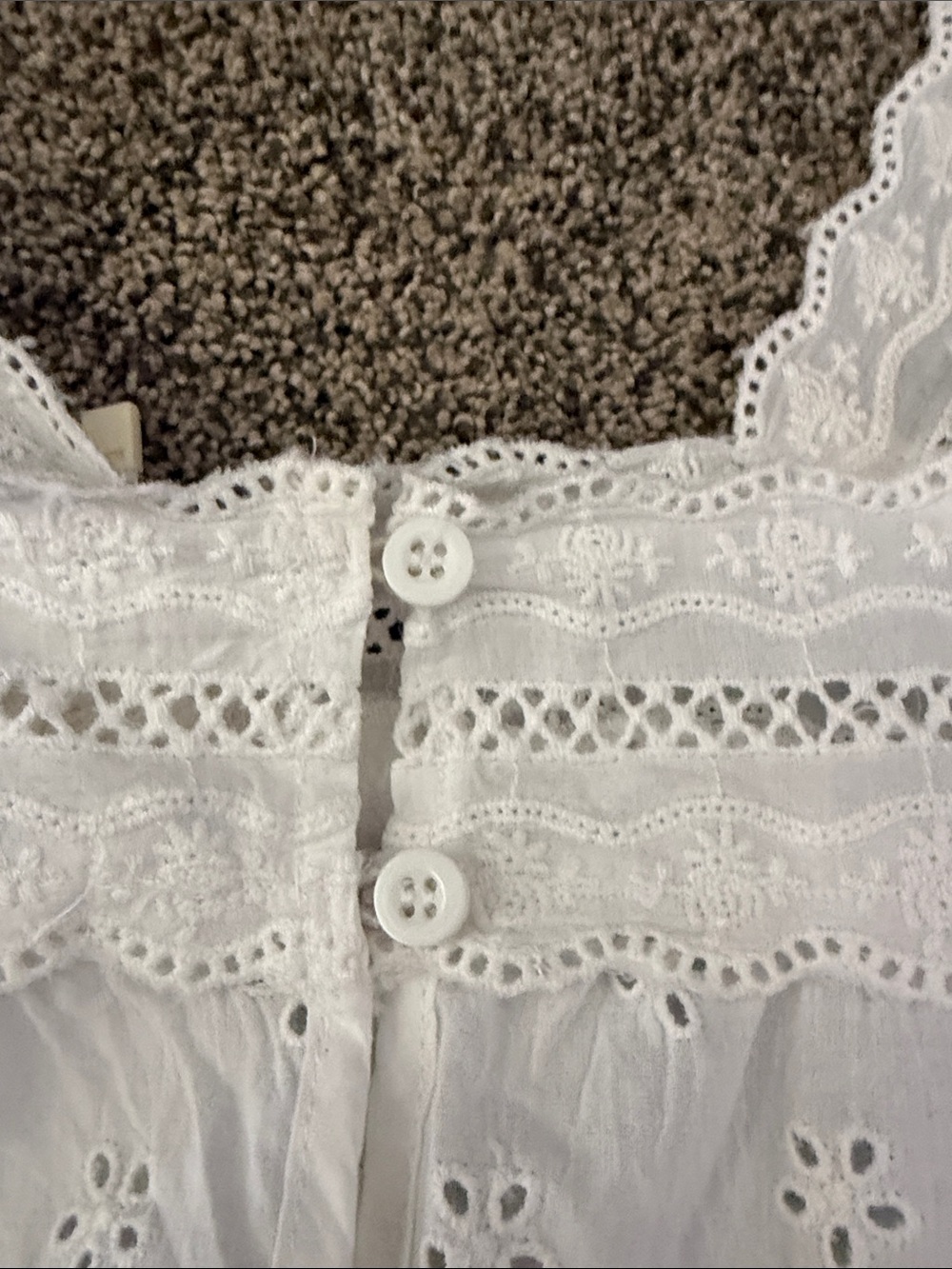 Silk & Salt White Eyelet Lace Tank Top - Picture 6 of 8